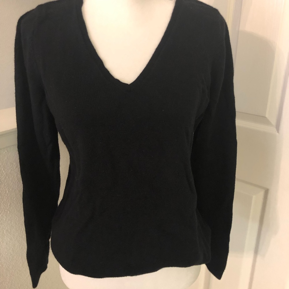 Black V neck sweater